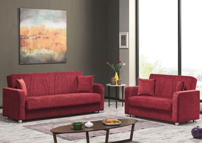 Elegance Red Chenille Sofabed,Ottomanson (Previously Casamode)